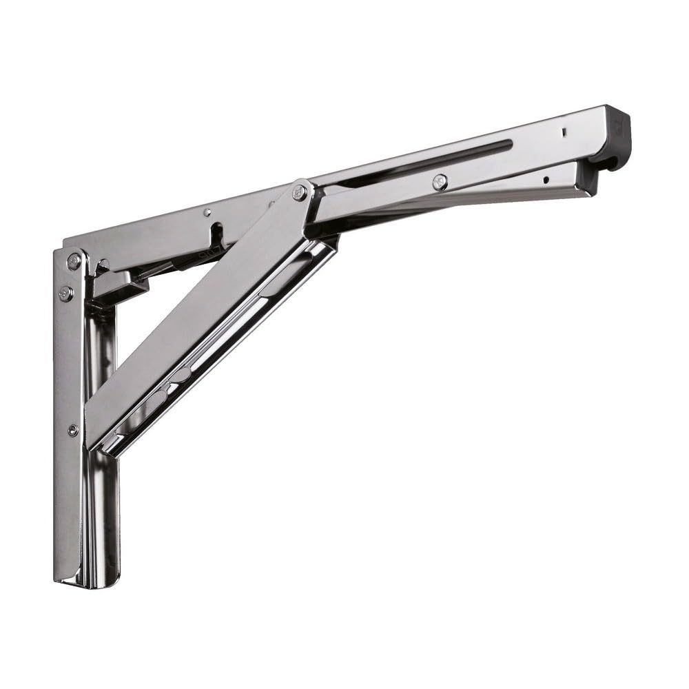 UMAXO - Soporte de Mesa Plegable de Acero Inoxidable de con Amortiguador de Cierre Suave EB-303-DA, Consola Plegable de hasta 100 kg de Carga, Soporte de Solapa de ROCA/Sugatsune