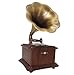 Mini Vintage Retro Classic Style Phonograph Gramophone Shape Stereo Speaker Sound System Music Box 3.5mm Audio Blue Tooth 4.2 Aux-in/Micro SD/USB Flash Drive