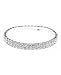 Clear Rhinestone Pave 2 Row Stretch Bracelet in Silver-Tone