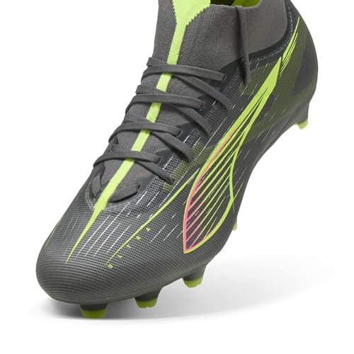 Puma Ultra 5 Match+ FG/AG, Chaussure de Football Unisexe, Matte Aged Silver-Yellow Alert-Puma Aged Silver,