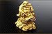 Feng Shui Polyresin Laughing Buddha Sit on Money Frog (Three Legged Toad) Statue Home Office Décor(Gold)
