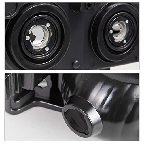 M-Auto Headlights Assembly Kit Oe Style Compatible With 03 04 Chevy Silverado 2500/03 04 05 06 Avalanche 1500 2500 | Silverado 1500 1500Hd 2500Hd 3500 2/4-Door, Black Housing Clear Lens Amber Corner #TOP5