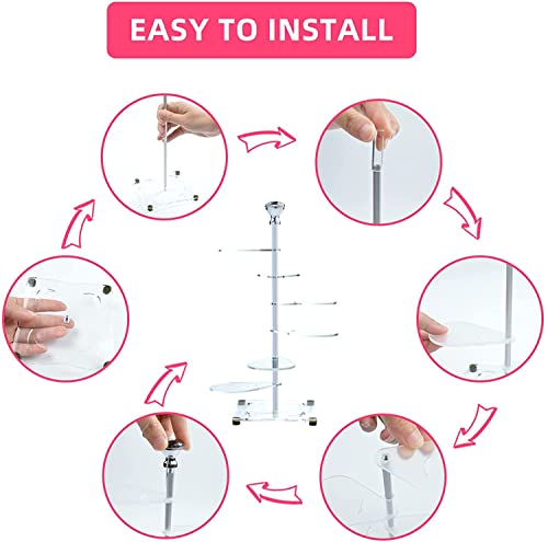 Acrylic Cupcake Stand For 6 Cupcakes, Mini Cupcake Display Stand Premium Cupcake Holder Clear Cupcake Tower Display For Weddings, Birthday Parties #TOP2