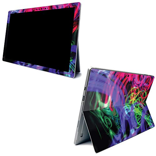 Image of MightySkins Carbon Fiber Skin for Microsoft Surface Pro 7 - Neon Splatter | Textured Carbon Fiber Finish | Easy to Apply, Remove, and Change Styles | Made in The USA
