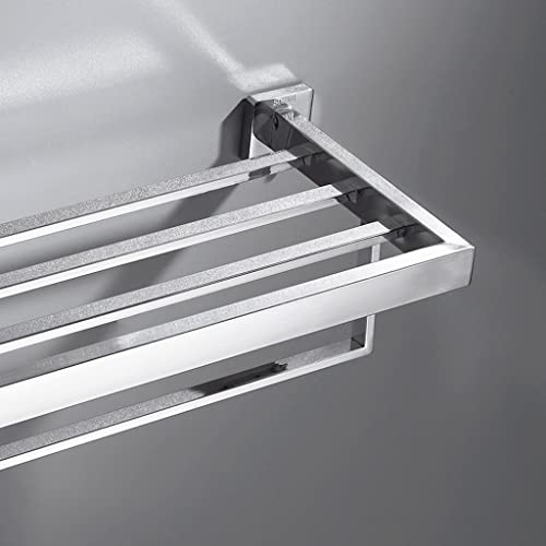 Barra de toalla con estante de pared optimizado para baño 7