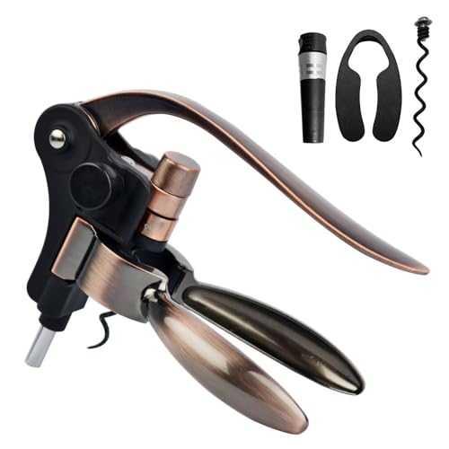 Weinflaschenöffner,Professioneller Korkenzieher Weinöffner, manueller Handhebel, Korkenzieher mit ergonomischer Hebelpumpe, Spirale, Kaninchen-Stil