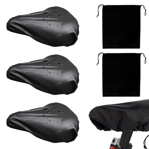 LOKBY 3 peças capa de selim de bicicleta, acessórios de bicicleta impermeável para selim de bicicleta capa para assento de bicicleta capa de cobertura de selim com 2 peças bolsa de armazenamento