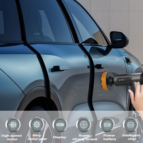 Vmxlso Cordless Car Polisher, Car Polishers and Buffers Kit, 2000mAh Car Buffer Polisher Machine, 20000 RPM Speed, 3 Polishing Pads,Cordless Car Buffing Machine, Machine Polisher for Car Care Clean 7 Vmxlso Cordless Car Polisher, Car Polishers and Buffers Kit, 2000mAh Car Buffer Polisher Machine, 20000 RPM Speed, 3 Polishing Pads,Cordless Car Buffing Machine, Machine Polisher for Car Care Clean - Image 7