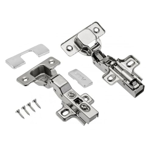 BRESKO 2-10 Stk Topfband Scharnier Möbelscharnier 35 mm Topfscharnier Scharniere Möbelband Topfbänder Schrankscharnier Möbel Schrank Klappenband (Innenanschlag mit Dämpfung, 2 Stück)