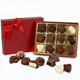 Luxury Milk Chocolate Truffles Gift Box, 12-Piece Assorted Belgian-Style Chocolates, Box Of Chocolates For Date Night Desserts, Birthdays And Anniversaries