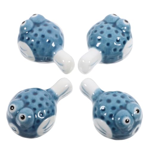 TOYANDONA Supporto Poggia-Bacchette in Ceramica da Tavolo 4 Pezzi, Porta Bacchette Giapponese Decorativo e Porta Cucchiai, Compatto e Funzionale per Cucina e Sala da Pranzo Colore Casuale