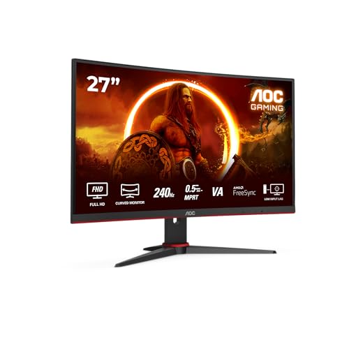 AOC Gaming C27G2ZE - 27 Zoll FHD Curved Monitor, 240 Hz, 0.5ms, FreeSync Premium (1920x1080, HDMI, DisplayPort) schwarz/rot