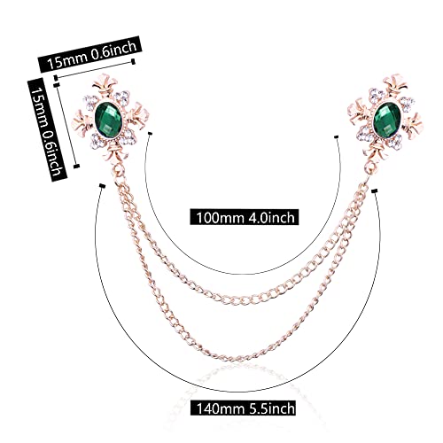 Image of Anmpab Cross Crystal Tassel Chain Brooch Gold Silver Tassel Collar Pins Broochs Rhinestone Lapel Pin for Men Women Suit Accessories