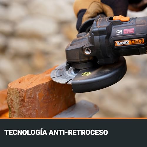 Miniatura 5 de Worx Wx814.9 Amoladora 20v 125mm Sin Batería Ni Cargador, Alto Rendimiento En Trabajos De Bricolaje Avanzado, Corte 50 Más Rápido, Reparaciones En Metal Y Piedra.