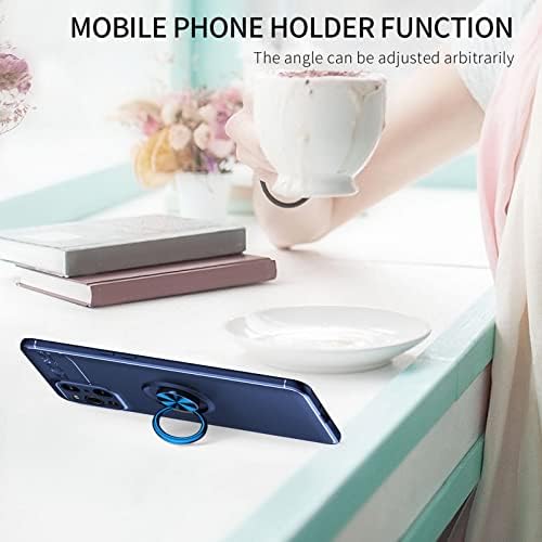 Asuwish Compatible with OPPO Find X3/X3 Pro 5G Phone Case and Tempered Glass Screen Protector With Ring Stand Kickstand Silicone Magnetic Metal FindX3 3X X3Pro CPH2173 Galaxies Gaxaly Women Men Blue