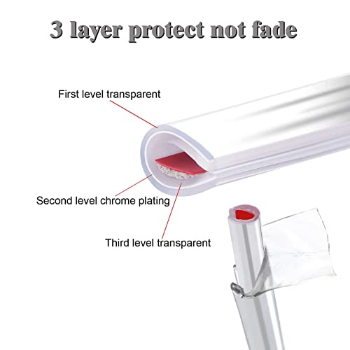 Yijinsheng Car Door Edge Guards Chrome Silver Universal U Shape Moulding Trim Strip Automotive Guard Door Protector Edge Guard Decorative For Sedans, Trucks, Suv, Atv (16Ft, Silver) #TOP5