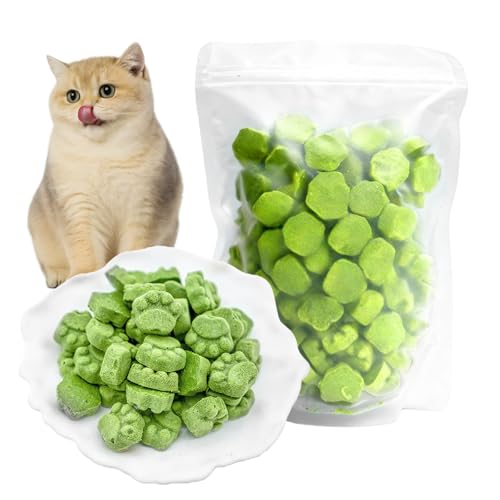 Katzengras Snacks, 250g Katzengras Fertig, Gefriergetrocknet Snacks, Gefriergetrocknet Katzengras Für Die Zahnpflege Und Haarknäuel Entfernen,...