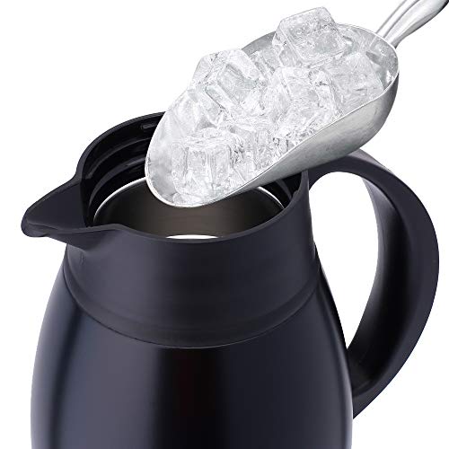 Gint Stainless Steel Thermal Coffee Carafe, Double Walled Vacuum Water And Beverage Dispenser, 12 Hour Heat Retention, 65 Oz /1.9 Liter Black #TOP5