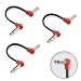 M MAKA Flat Low Profile Guitar Patch Cable 6 inch for Effects Pedals, 1/4 inch Right-Angle, Red, 3-Pack New Version