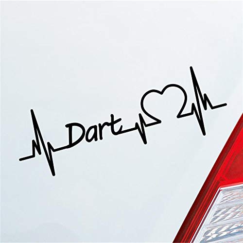 Hellweg Druckerei Dart Herzschlag Dartscheibe Pfeil Wettkampf Sport Liebe Auto Aufkleber Sticker Heckscheibenaufkleber