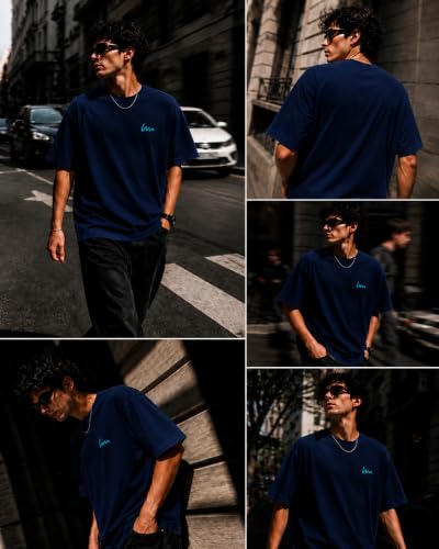 Image of Oversized T-Shirt for Men and Women, Black, White, and Charcoal Grey Colour, Cotton, Drop Shoulder Baggy Fit