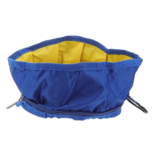 YARNOW Pet Food Bowl Toast Portable Waterproof Dog Water Bowl for Camping Travel Hiking Blue