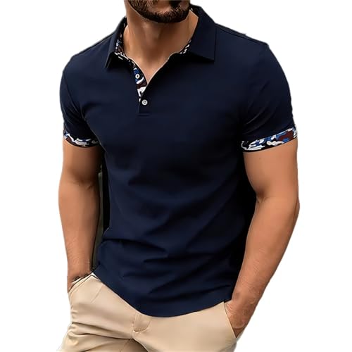 Coupe ample et élégante pour ce polo manches courtes homme à col rond lumineux
