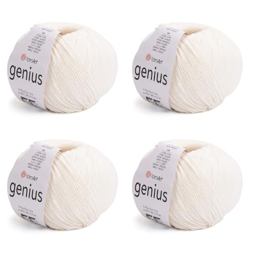 Image of YarnArt Genius Soft Cotton Blend Yarn, 4 Pack (1.76 oz / 174 Yds)