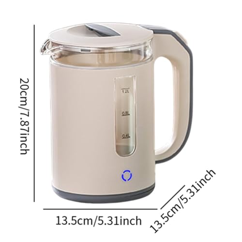 Tetera eléctrica de vidrio borosilicato 1.2L color albaricoque miniatura 5