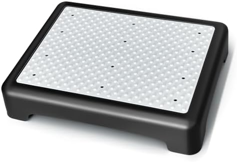 GWNF3.35'' Short Step Stool – 600lb Capacity Ultra-Sturdy Structure & Lightweight Step Stools for Seniors, Kids & Adult | Non-Slip Wide Platform | Mobility Step Stool for Indoor & Outdoor(Black-White)