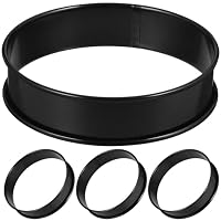 HOLIDYOYO English Muffin Rings Crumpet Rings 4pcs Non-Stick Round Crumpet Molds Set Metal Baking Cooking Rings Egg Ring Brioche Molds Tart Ring for Baking (10cm Diameter)