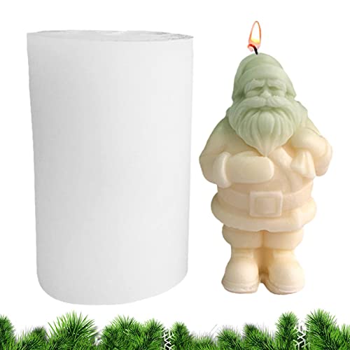 Molde de Papai Noel - Molde de Silicone DIY Multiuso Criativo Para Bolo | Molde de gesso para vela d