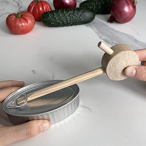 Miniatura 4 de Varena Abrelatas Original Manual De Madera Para Abrir Facil Latas De Anillas, Utensilio De Cocina Abridor De Conservas Sin Esfuerzo