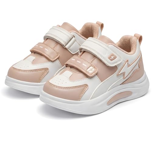 Image of HOOH Kids Athletic Sneakers with Double Hook and Loop Straps Lightweight Shoes with Aesthetic Design for Baby Boys and Girls for Age 12 Months to 9 Years