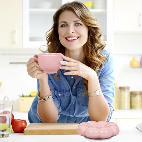 ARISKEY-Cute-Coffee-Mug-for-WomenTea-Cup-and-Saucer-Set-with-Spoon65oz200ml-for-Latte-and-MilkDishwasher-and-Microwave-SafeSuitable-for-MomPeach-Pink