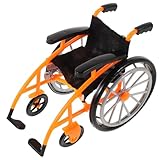 Toddmomy 2 Set Dollhouse Crutch & Wheelchair Models, Mini Foldable Wheelchair Prop Wrestling Action Figures for Miniature Pretend Play Accessories
