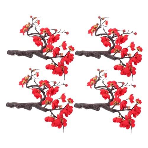 TOYANDONA 4piezas De Flores Artificiales De Ciruela Decorativo Flores De Seda para Bodas y Decoración para y
