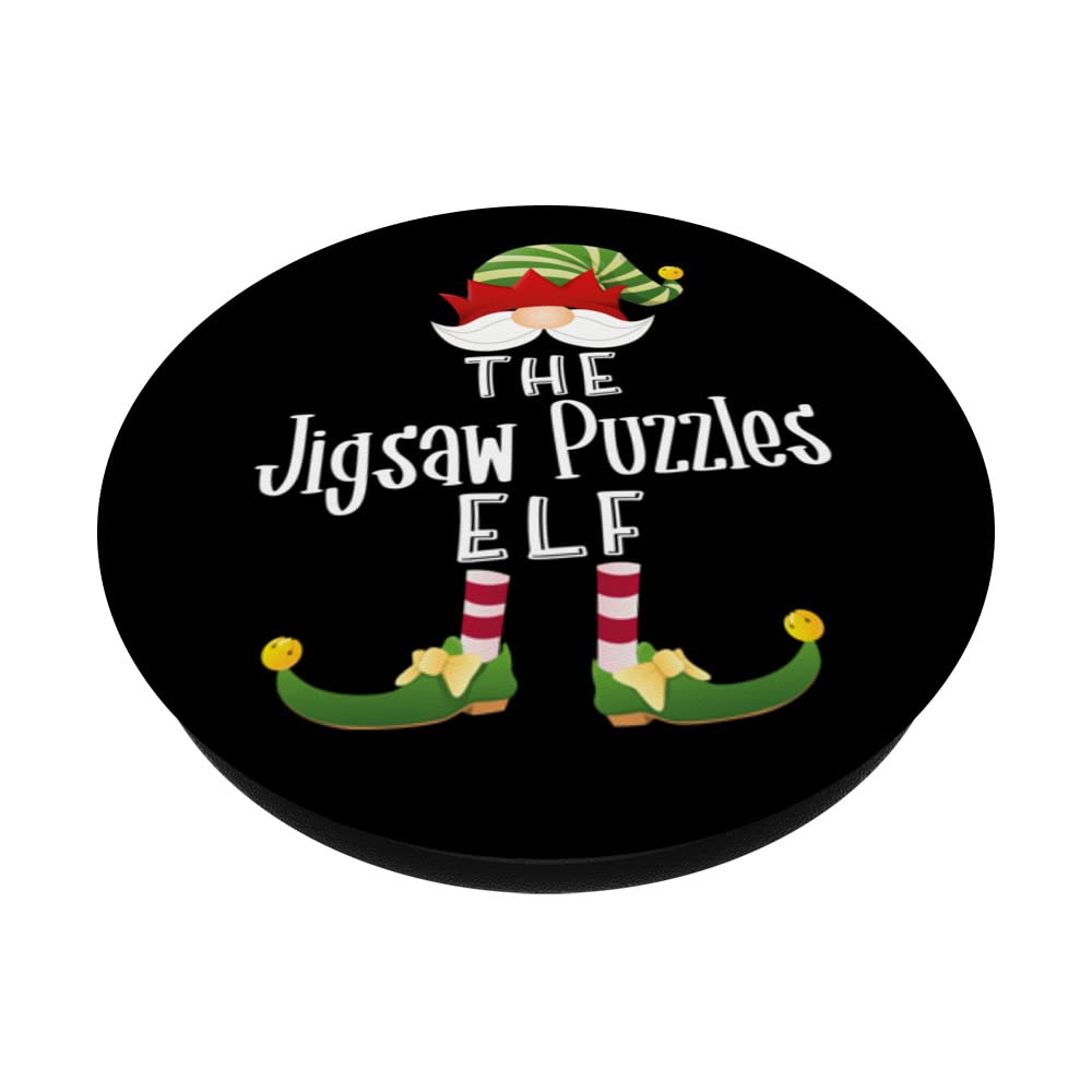 Jigsaw Puzzles Elf Group Christmas Funny Pajama Party PopSockets Swappable PopGrip, Black - Image 2