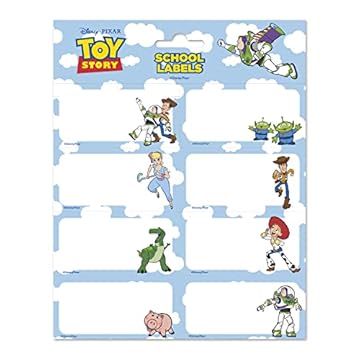 Grupo Erik: Etichette adesive Toy Story, Etichette adesive colorate, Etichette scuola, ideale per personalizzare regali,quaderni o altri prodotti di cancelleria;etichette adesive scuola libri