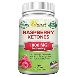 aSquared Nutrition Natural Raspberry Ketones 1000mg-180 Capsules-Weight Loss Supplement, Max Strength Plus Appetite Suppressant Diet Pills, Premium Lean Health Powder to Boost Pure Energy & Metabolism