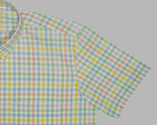 Image of GHPC 100% Cotton Checkered Half Sleeves Regular Fit Formal Shirt for Men