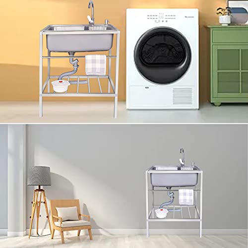 Évier de cuisine professionnel portable lavabo utilitaire 1 bac - 3