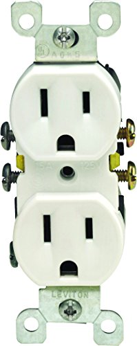 Leviton 15 Amp, 125 Volt, Duplex Receptacle, Residential Grade, Grounding, 10-Pack, 5320-WMP, White