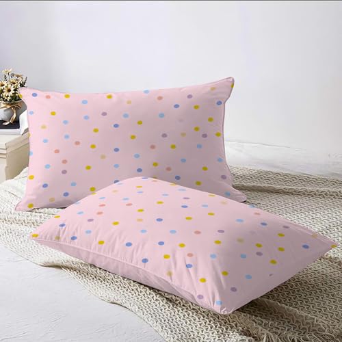 Housse de couette 200x200 rose clair en microfibre avec ses deux taies d'oreiller - 7