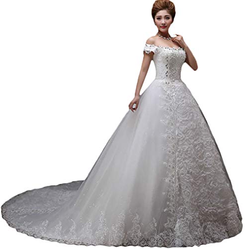 Robe de mariée rétro en dentelle et style bal vintage sur mesure