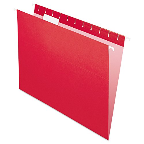 Pendaflex Recycled Hanging Folders, Letter Size, Red, 1/5 Cut, 25/BX (81608)