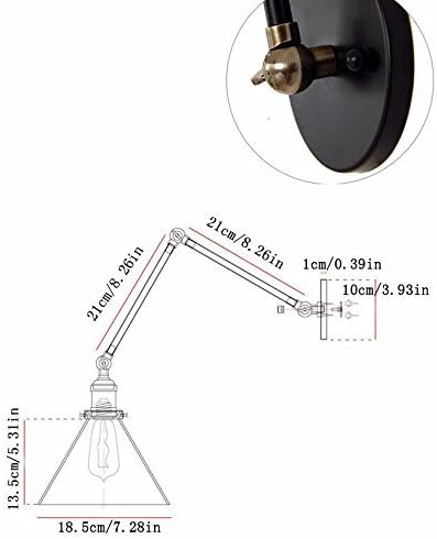 OZZKI OZZKI Wandmontage licht Verstelbare muur schijnwerpers muurlichtwand SCONCE retro Amerikaanse stijl industriële creatieve lamp slaapkamer bedrestaurant café verstelbare vouw rocker spiegel muurlicht B photo 3