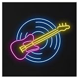 Enseigne au néon pour guitare, lumière LED pour lecteur de disque, spectacle de musique, studio, chambre à coucher, fête, magasin, décoration murale, lampe à intensité variable, 50cm.