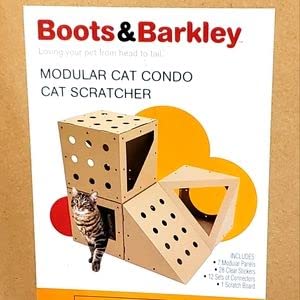 Boots& Barkley Modular Cat Condo Bed Scratcher, Brown