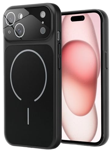 Image of SHINESTAR Premium Luxury Case Compatible with iPhone 15 Plus | Protective Back Cover with Camera Lens Safety | Wireless Charging Support | Slim Fit Durable Design | Enhanced Grip Protection Black